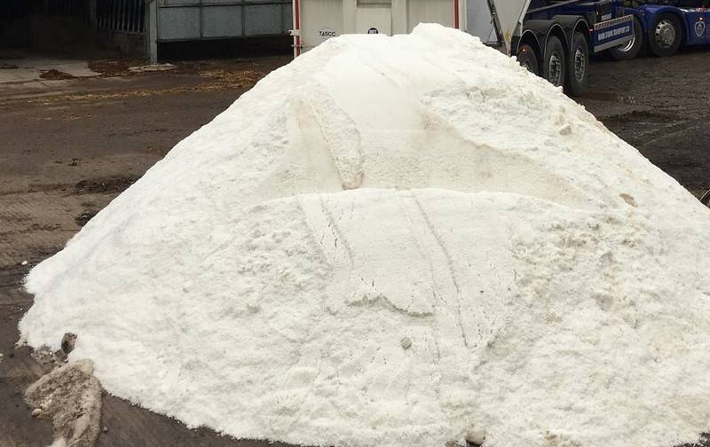 Pile of salt for spreading