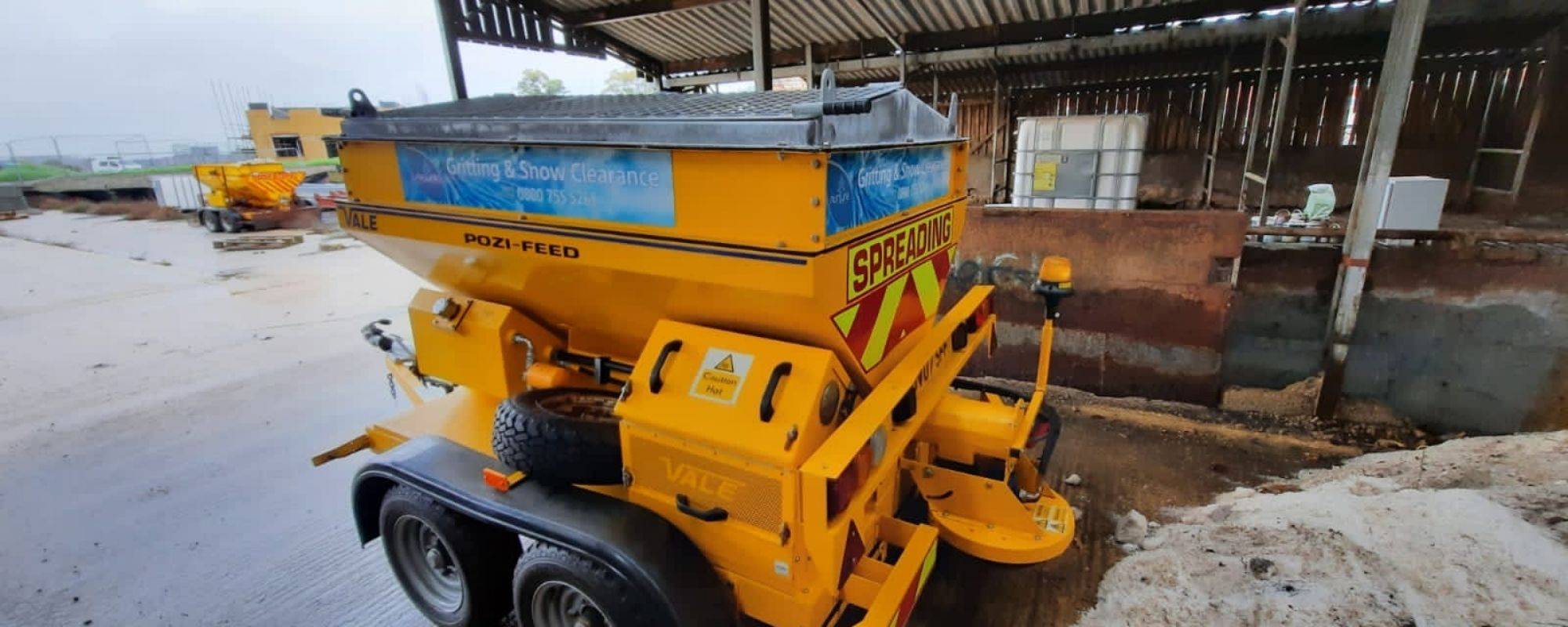 Salt spreader at the depot